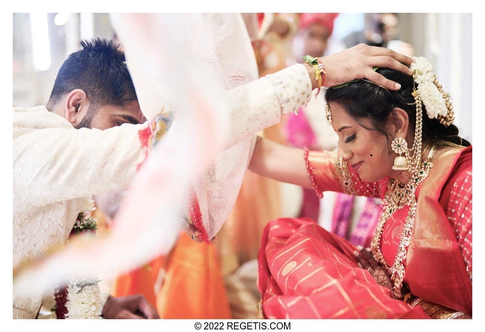 Kavya and Anuj during their wedding ceremony in Virginia.
