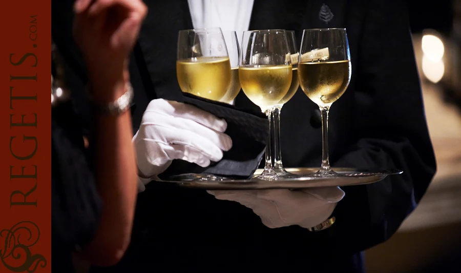 Wine service at the dinner honoring Bill Marriott at Four Seasons Washington, D.C.