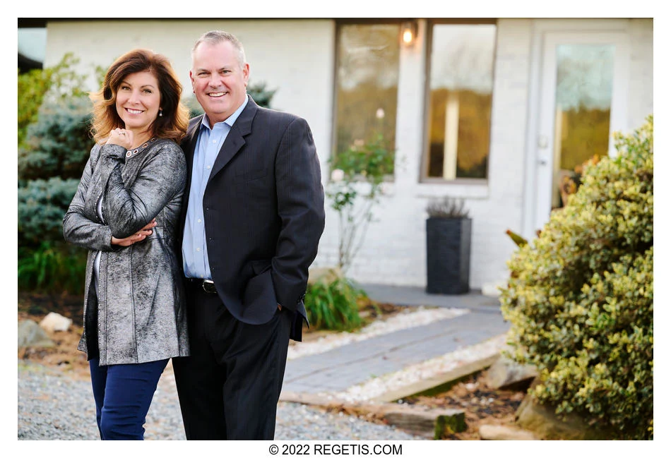 Two real-estate professionals photographed together outdoors in Warrenton by The Regeti’s